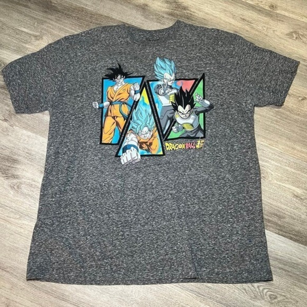 Dragon Ball Z Super Saiyan Vegeta Anime T Shirt Gray Men XXL